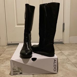 Black leather boots 6.5